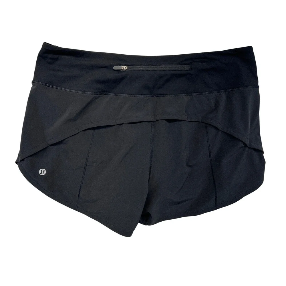 Lululemon Speed Up Shorts Women 10 Black Mid Rise 4" Inseam Athletic Running - Picture 2 of 6